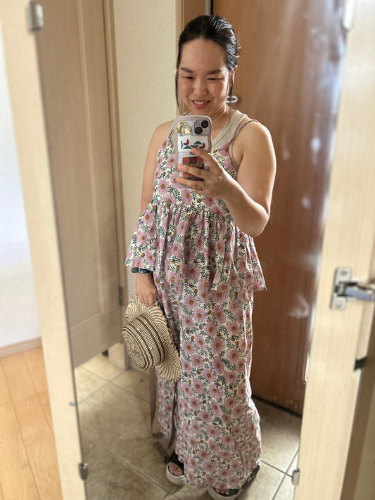 （即納）360度褒められキャミパンツセットアップ（ピンクブーケ)